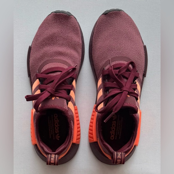 Adidas | NMD_R1 Burgundy and Orange Lightweight Athletic Shoes Like New Cond - Picture 5 of 15